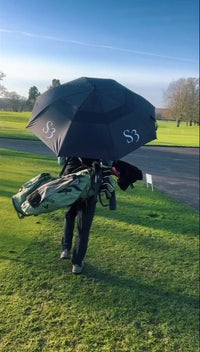 S3 30'' Double Canopy Umbrella with S3 logo pouch cover